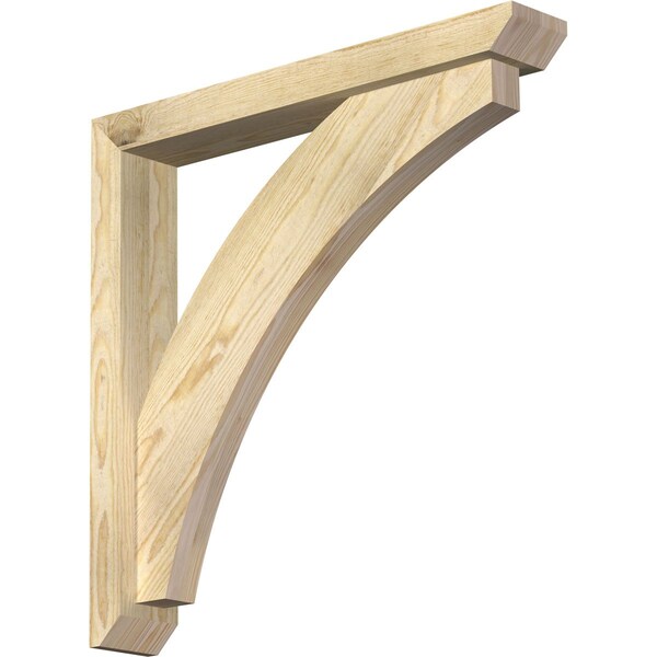 Ekena Millwork Thorton Slat Rough Sawn Bracket w/ Offset Brace, Douglas Fir, 4"W x 26"D x 26"H BKT0402X26X26THR06RDF - main